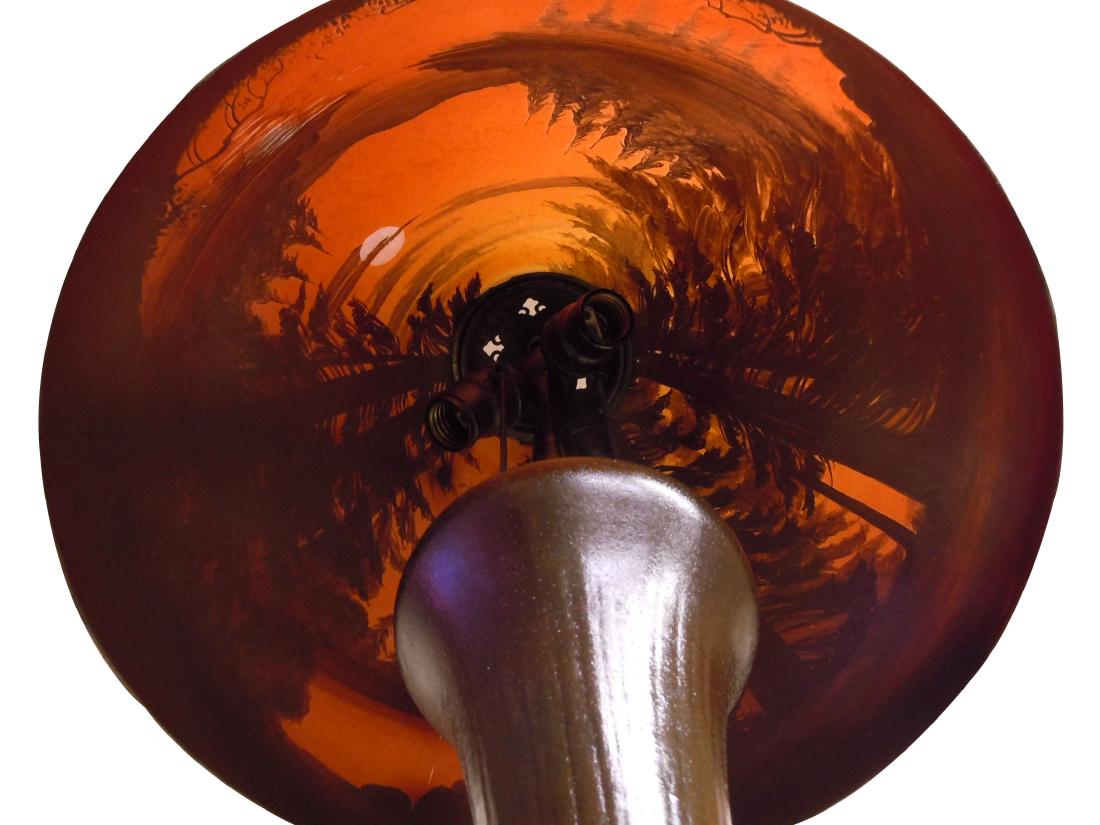 HANDEL REVERSE PAINTED, MOONLIT WOODLAND LANDSCAPE (1 of 5)