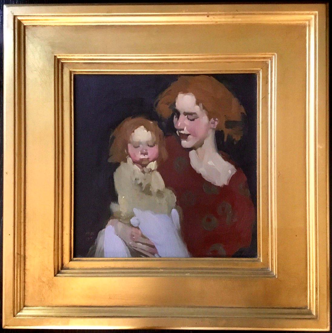 MILT KOBAYASHI OIL PAINTED MOTHER AND CHILD PARENTING (1 of 5)