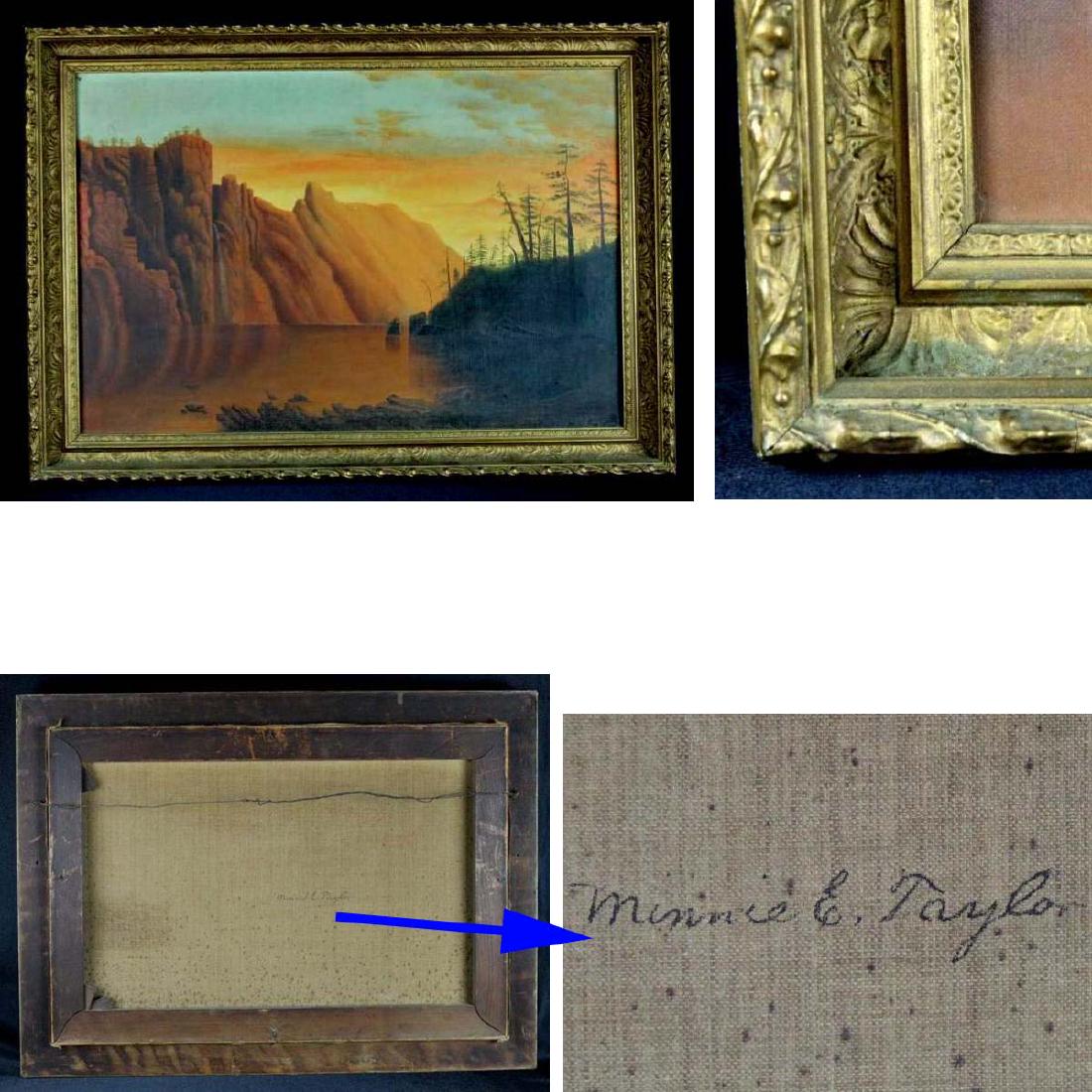 BIERSTADT STYLE MINNIE TAYLOR CALIFORNIA OIL PAINTING (1 of 2)