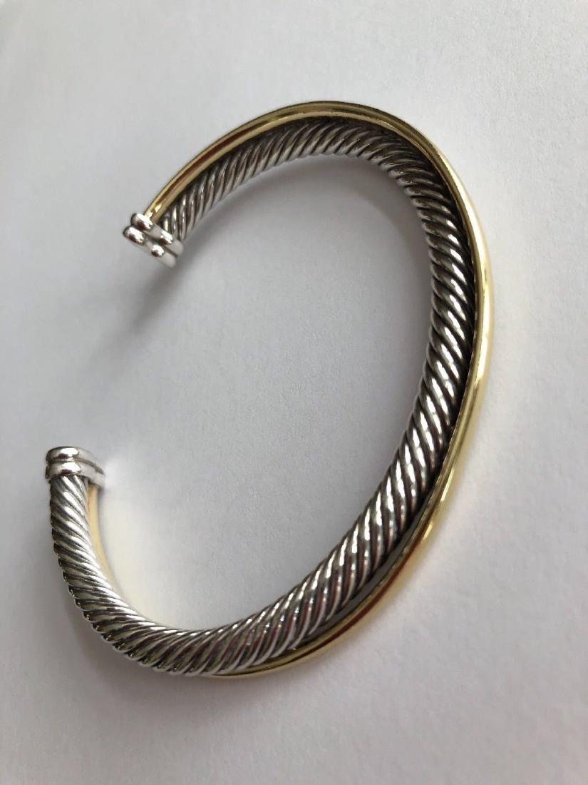 18K GOLD & SILVER DAVID YURMAN CROSSOVER CUFF BRACELET (1 of 5)