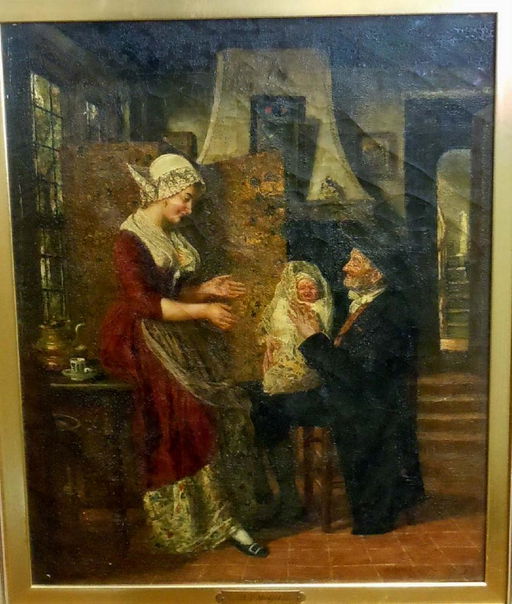 Adrien Jean Madiol Dutch Mother And Child Oil Painting Apr 17