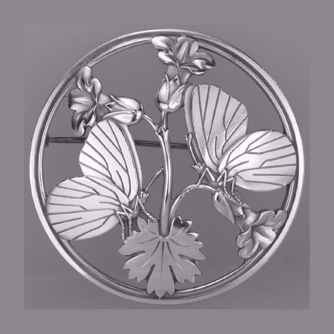 A Georg Jensen Arno Malinowski Moonlight Blossom Brooch
