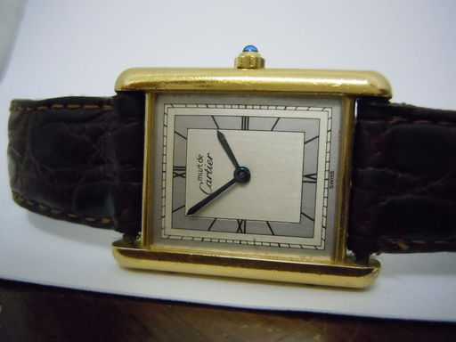 Must De Cartier 18k Gold Ep Roman Dial Tank Watch An Aug 22 2019 Kotler Galleries Auctioneers In Ny
