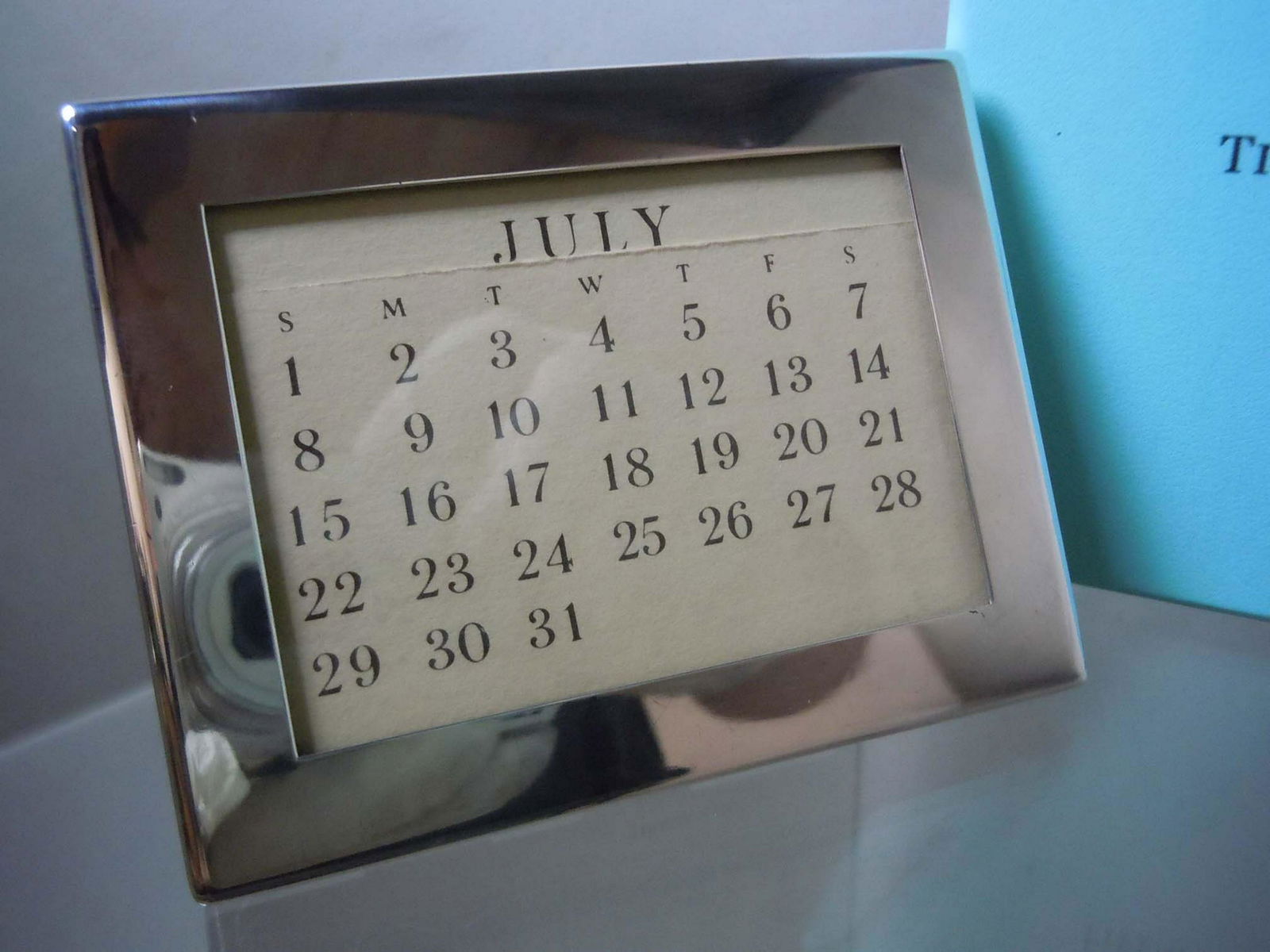 STERLING SILVER TIFFANY PERPETUAL DESK CALENDAR w/ BOX (1 of 8)