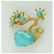 14KT GOLD TURQUOISE BONSAI TREE BROOCH FLORAL JAPANESE