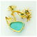14KT GOLD TURQUOISE BONSAI TREE BROOCH FLORAL JAPANESE - 3
