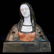 PETER TERESZCZUK BRONZE MARBLE FEMALE BUST SCULPTURE;
