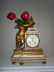 19C FRENCH BRONZE CHIMING MANTLE CLOCK ANGEL W/ ROOSTER - 12