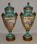 Pr FRENCH SEVRES STYLE PORCELAIN VASES IN CELESTE BLUE