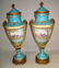 Pr FRENCH SEVRES STYLE PORCELAIN VASES IN CELESTE BLUE - 8