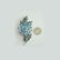 1960S CROWN TRIFARI BLUE RHINESTONE LEAF FLOWER BROOCH - 4