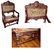 17C FRENCH CARVED DRAGON THRONE CHAIR WALNUT ARMCHAIR