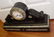 ART DECO FRENCH GREEN MARBLE & BLACK ONYX MANTLE CLOCK - 3