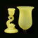 CANARY YELLOW FRENCH DOLPHIN CANDLESTICKS - 2