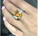 LARGE YURMAN 15MM YELLOW ORANGE CITRINE DIAMOND RING - 4