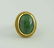 ANTIQUE 18KT GOLD SPINACH GREEN JADE OVAL CABOCHON RING