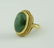 ANTIQUE 18KT GOLD SPINACH GREEN JADE OVAL CABOCHON RING - 2