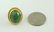 ANTIQUE 18KT GOLD SPINACH GREEN JADE OVAL CABOCHON RING - 4