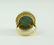 ANTIQUE 18KT GOLD SPINACH GREEN JADE OVAL CABOCHON RING - 5