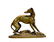 THOMAS GECHTER 19C FRENCH BRONZE DOG w/ HARE SCULPTURE