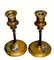 Pr VIENNA BERGMAN BRONZE CANDLESTICKS BIRD CHICK marked - 2