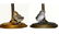 Pr VIENNA BERGMAN BRONZE CANDLESTICKS BIRD CHICK marked - 4