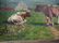 WILLIAM HENRY SNYDER COWS IN PASTURE OIL PAINTING C1880 - 4