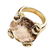 GUCCI 18Kt GOLD SMOKY QUARTZ HORSEBIT COCKTAIL RING 6.5