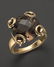 GUCCI 18Kt GOLD SMOKY QUARTZ HORSEBIT COCKTAIL RING 6.5 - 2