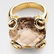 GUCCI 18Kt GOLD SMOKY QUARTZ HORSEBIT COCKTAIL RING 6.5 - 3