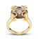 GUCCI 18Kt GOLD SMOKY QUARTZ HORSEBIT COCKTAIL RING 6.5 - 5