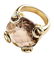 GUCCI 18Kt GOLD SMOKY QUARTZ HORSEBIT COCKTAIL RING 6.5 - 6