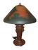 HANDEL REVERSE PAINTED, LUSH LANDSCAPE TABLE LAMP - 20