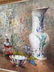 DINES CARLSEN OIL PAINTING STILL LIFE CANTON BOWL VASE - 7