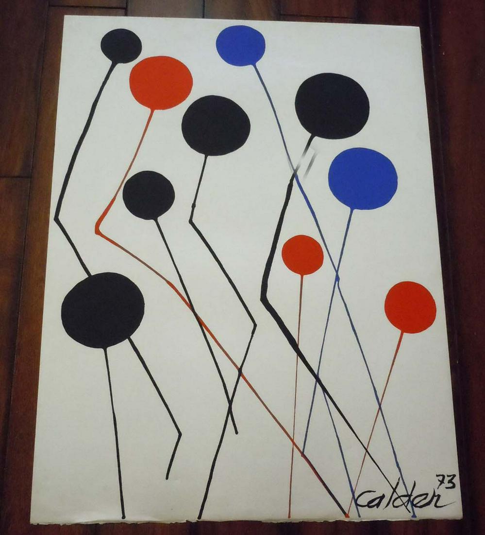 ALEXANDER CALDER BALLOONS, 1973 COLORED LITHOGRAPH, (1 of 7)