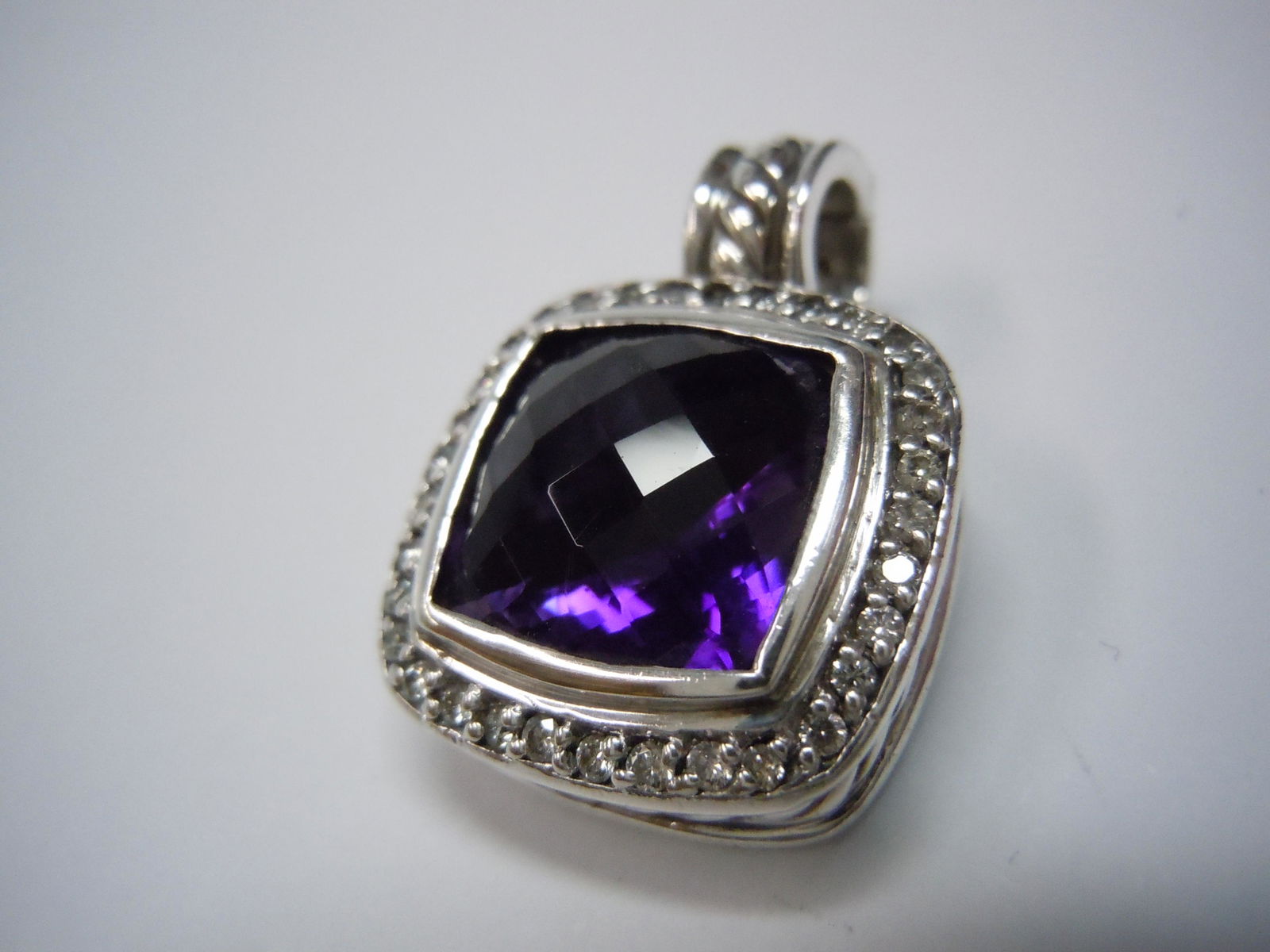 DAVID YURMAN ALBION 11MM AMETHYST PAVE DIAMOND ENHANCER (1 of 4)
