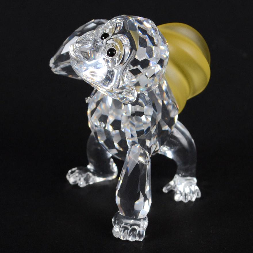 SWAROVSKI CRYSTAL YOUNG GORILLA w BANANAS w BOX PAPERS (1 of 10)