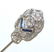 DECO PLATINUM EUROPEAN CUT DIAMOND SAPPHIRE STICK PIN - 3