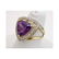 6.06CT CUT TRILLION AMETHYST DIAMOND 14K GOLD HALO RING