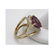 6.06CT CUT TRILLION AMETHYST DIAMOND 14K GOLD HALO RING - 2