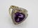 6.06CT CUT TRILLION AMETHYST DIAMOND 14K GOLD HALO RING - 3