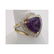 6.06CT CUT TRILLION AMETHYST DIAMOND 14K GOLD HALO RING - 4