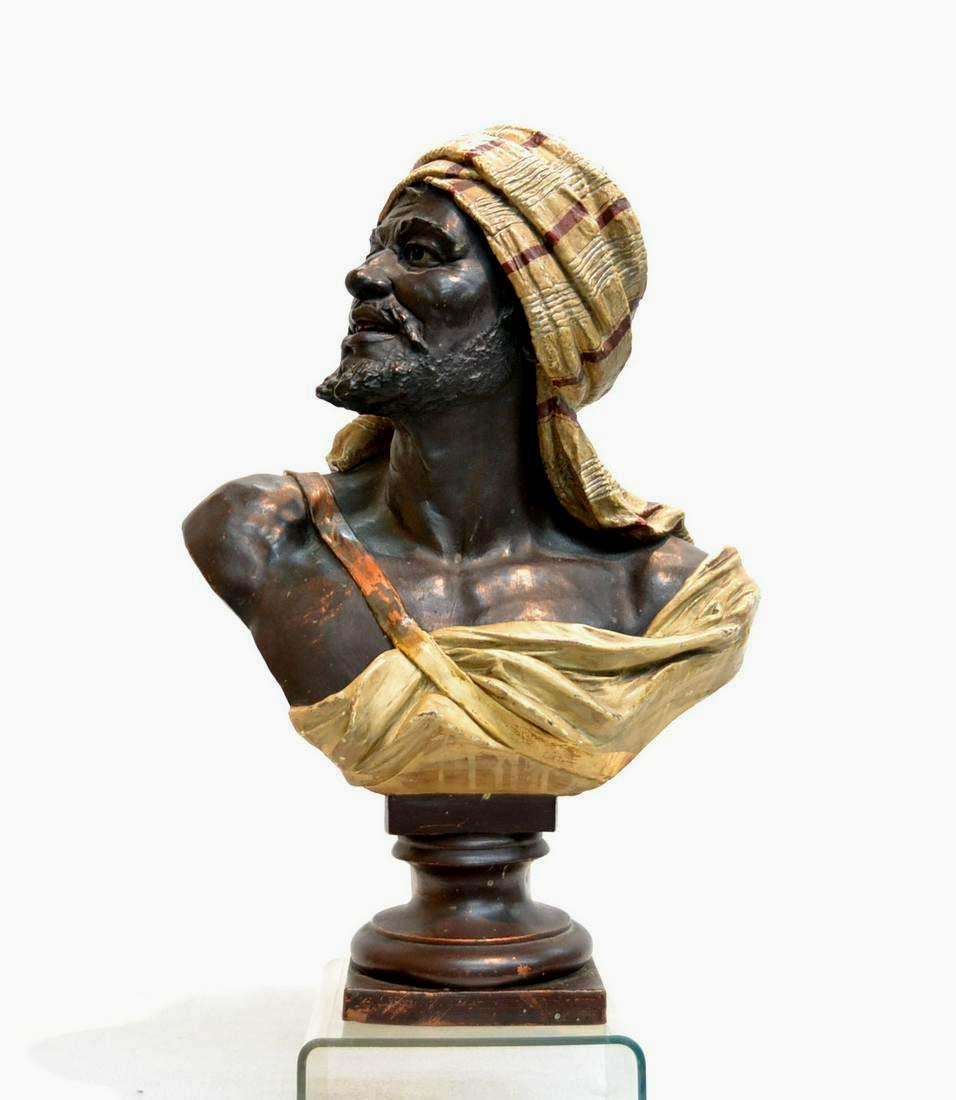 WILHELM GIESECKE BLACKAMOOR AFRICAN TRIBESMAN SCULPTURE (1 of 7)