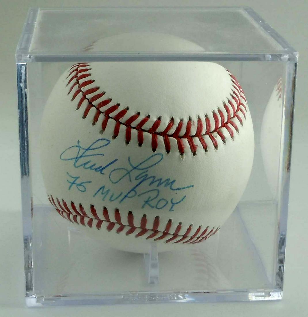 FRED LYNN SIGNED MLB BASEBALL 75 MVP & ROY STEINER COA (1 of 5)