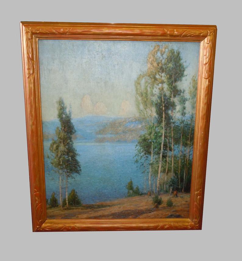 GUSTAVE ADOLPH WIEGAND OIL PAINTING BLUE MOUNTAINS NY (1 of 10)