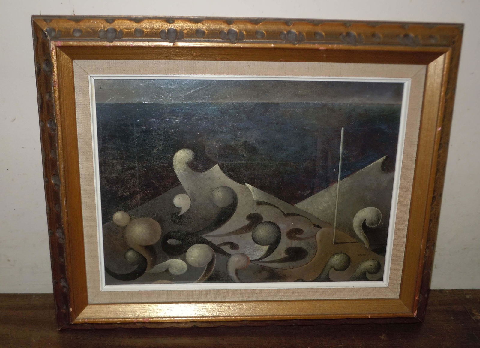 GEORGES SPIRO OIL PAINTING SURREALIST LANDSCAPE, FRENCH: GEORGES SPIRO OIL PAINTING SURREALIST LANDSCAPE, FRENCH Georges Spiro French, 1909-1994 COMPOSITION SURREALISTE Signed: Spiro (lr); Oil on Board 9.5 x 13 inches CONDITION REPORT: Very good to exce