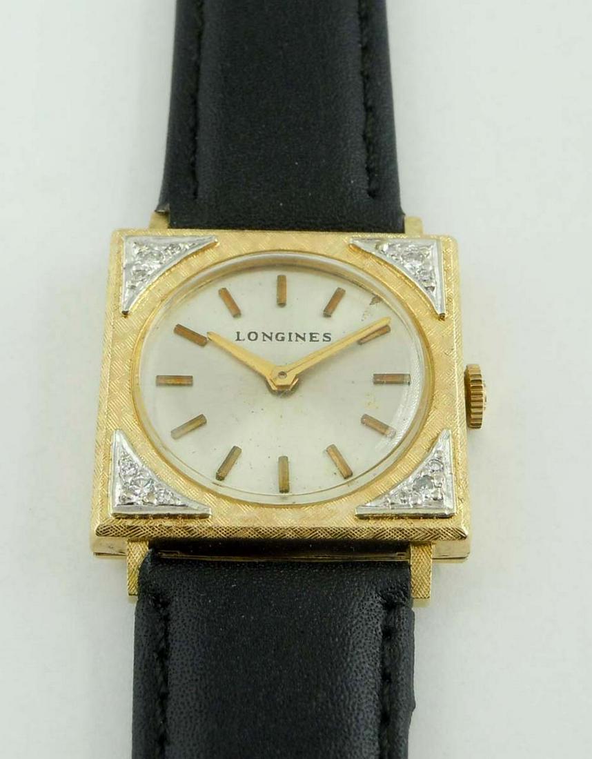 LONGINES GOLD FILLED DIAMOND PICTURE FRAME WATCH SQUARE (1 of 8)