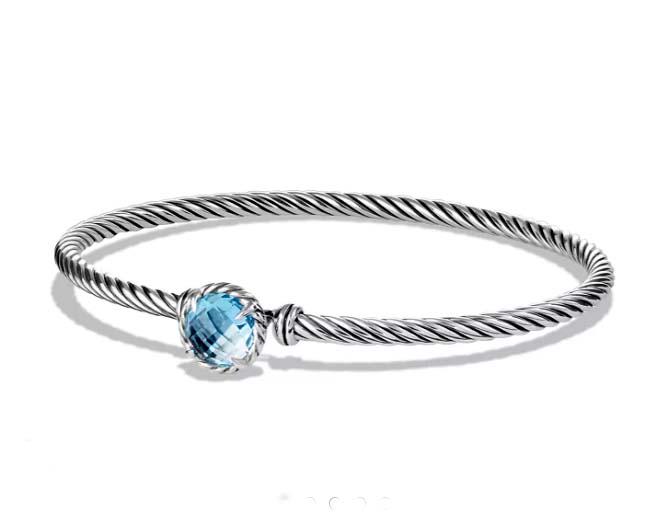 DAVID YURMAN CHATELAINE TOPAZ 3MM STERLING BRACELET (1 of 4)