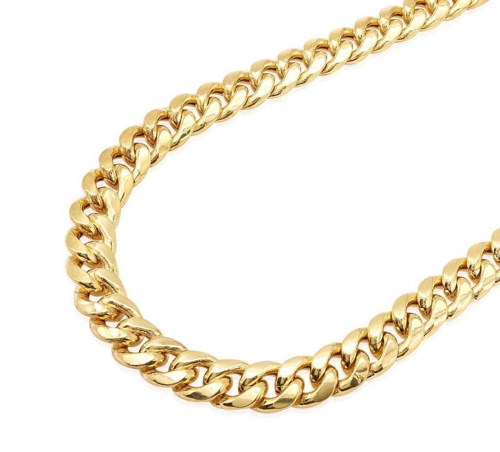 14K GOLD 11mm. MIAMI CUBAN LINK NECKLACE 28 In. 88.3 Gr (1 of 6)