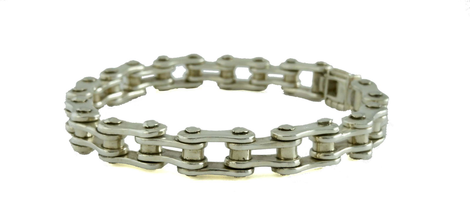 MEXICAN SILVER MEN'S BIKE CHAIN BRACELET BIKER 73Gr 9" (1 of 8)
